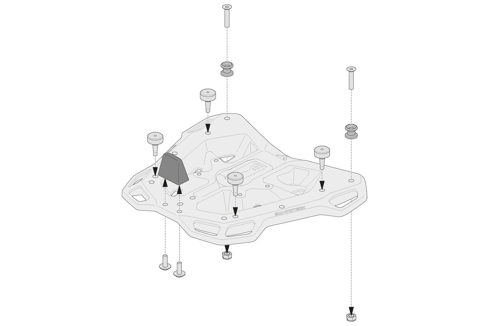 Adapter kit for Adventure-RACK For Shad Black