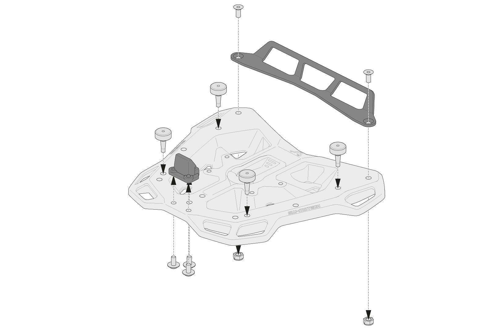 Adapter kit for Adventure-RACK For Givi/Kappa Monolock Black